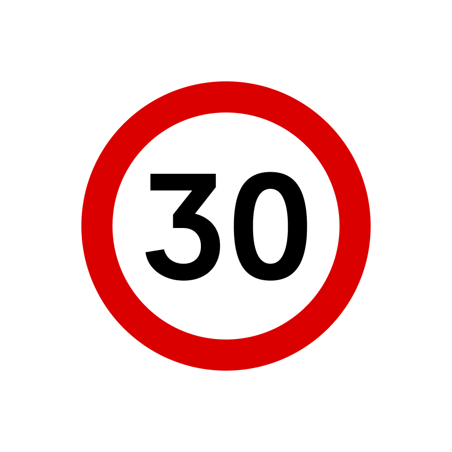 Дорожній знак «Обмеження максимальної швидкості» (30 км/год)
