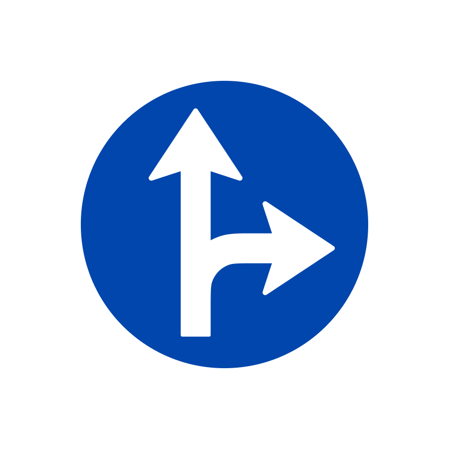 Знак 4.4 Рух прямо або праворуч